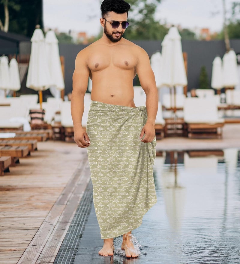 HAPPY BAY Store Men's Sarong Beach Pareo Aloha Wraps - Image 3